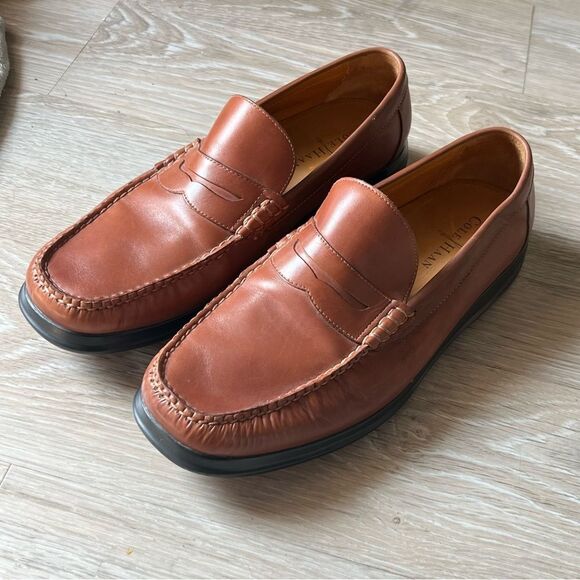 NEW Cole Haan Nike Air C08390 Tan Brown Leather Slip On Penny Loafer Shoe 10.5 - Picture 1 of 11